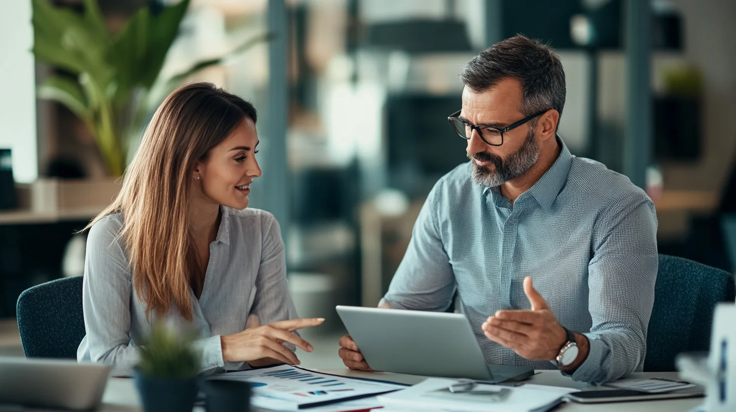 Financial advisor explaining concept to client